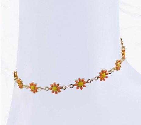 Daisy Flower Dainty Anklet