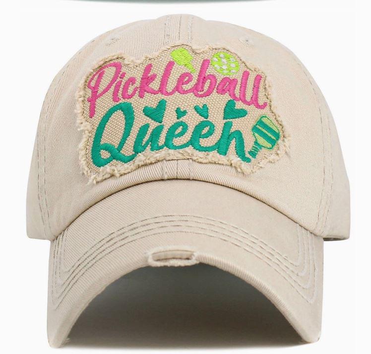 "Pickleball Queen" Vintage Washed Baseball Cap