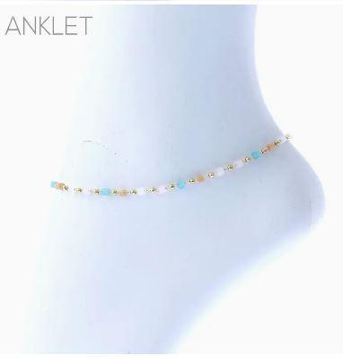 Glass Cube Shape Anklet