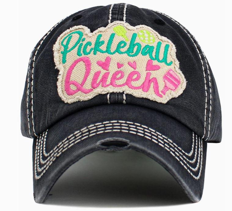 "Pickleball Queen" Vintage Washed Baseball Cap