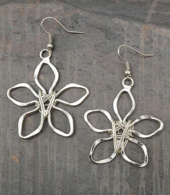 Silver Plated Earrings - Star Flower