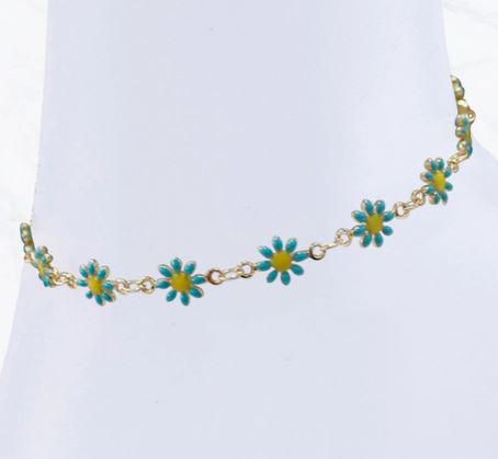Daisy Flower Dainty Anklet