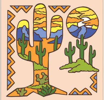 6x6 Tile Saguaro Silhouette 6x6 Tile Saguaro Silhouette