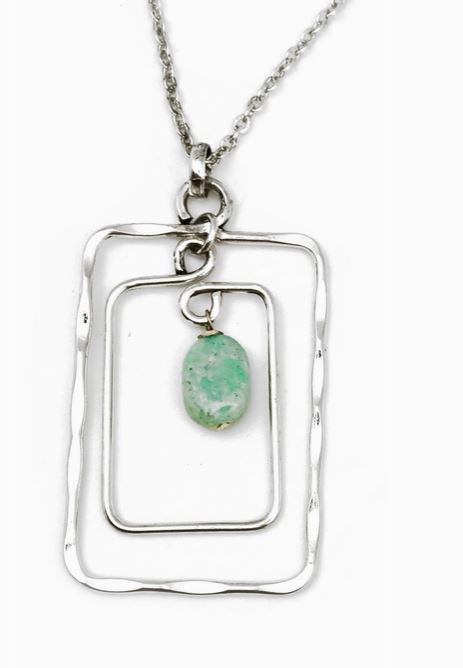 Banjara Amazonite Rectangle Frame Necklace