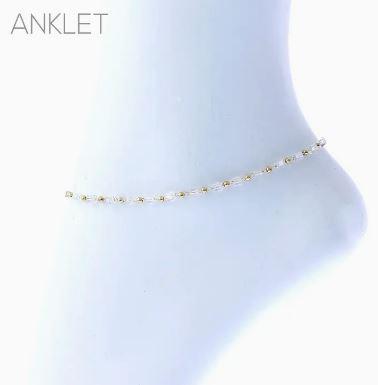 Glass Cube Shape Anklet