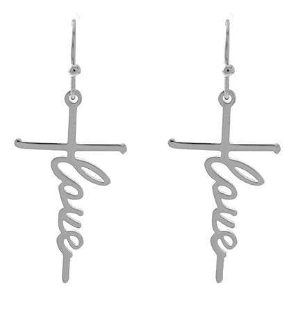 r cross love earring