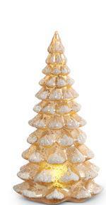 LIGHTED ANTIQUED CHAMPAGNE TREE