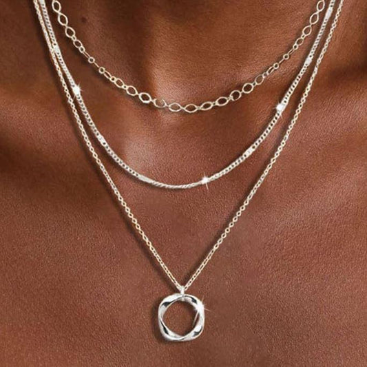 Electroplated Copper Triple Layered Necklace