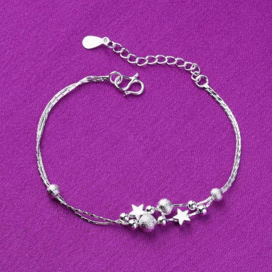 Cute Star Charm Ankle Bracelet Anklet in 925 Sterling Silver