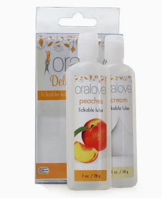 Doc Johnson Oralove Delicious Duo Lickable Lubes in Peaches