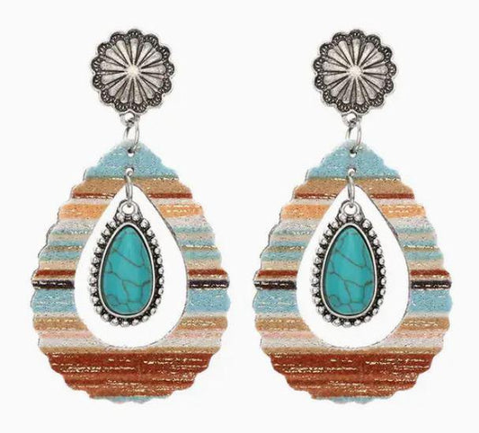 Vintage Gemstone Flower Earrings