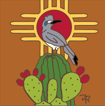 6x6 Tile Roadrunner Desert Lookout Zia Terracotta