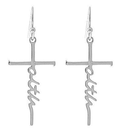 R r faith cross earring