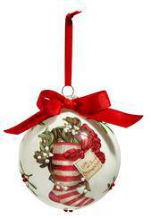 4" VINTAGE CHRISTMAS WISHES BALL ORNAMENT