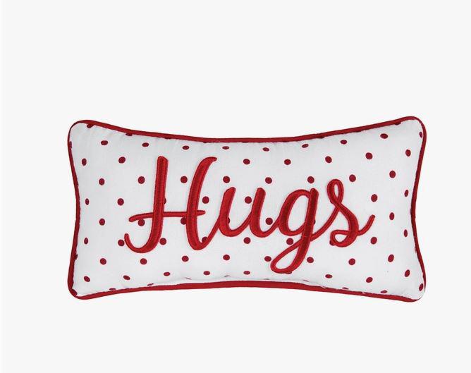 Valentine's Day Hugs Polka Dot Throw Pillow