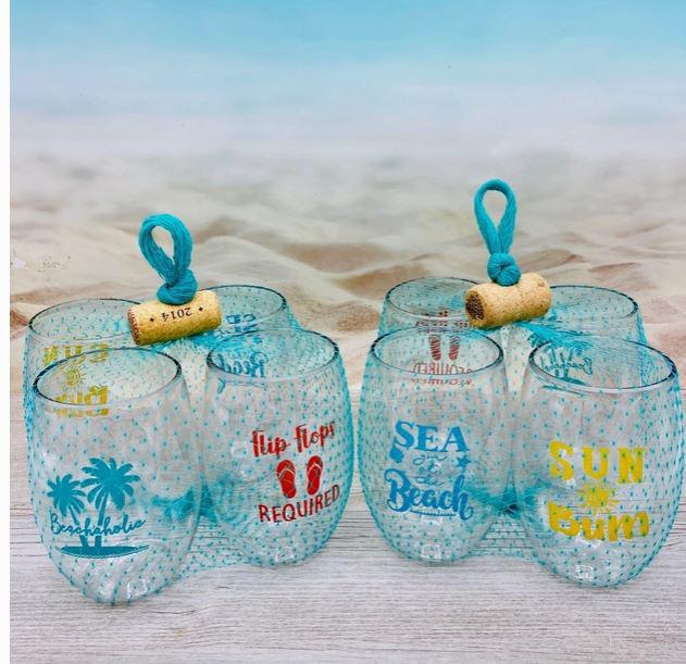 Beach Shatterproof Wine Glasses 4 Pack