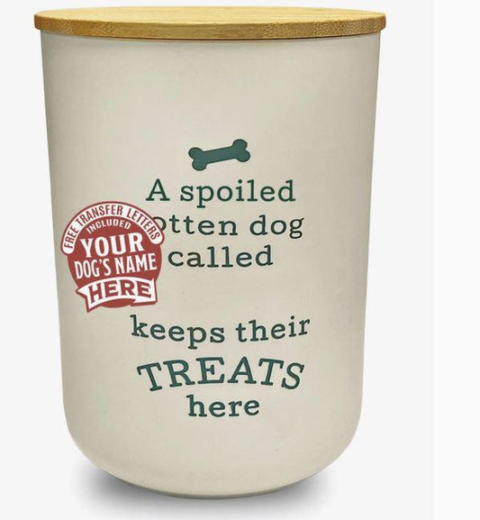 Dog Treat Jar Blank Cream