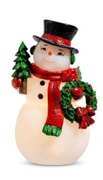 8" LIGHTED RETRO SNOWMAN