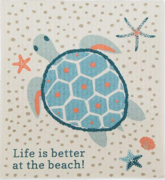 Better At the Beach Swedish Dishcloth