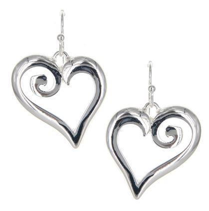 SWIRL HEART EARRINGS