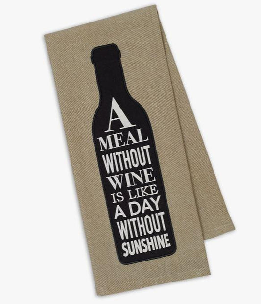 Wine & Sunshine Embellished Dishtowel