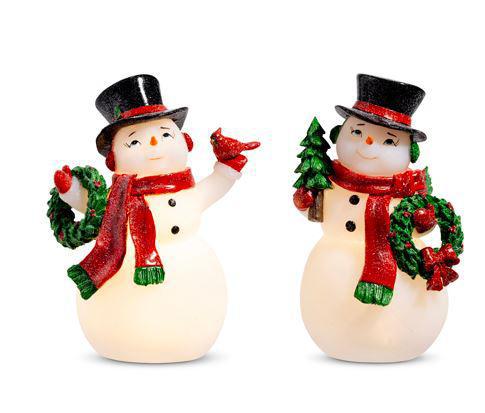 8" LIGHTED RETRO SNOWMAN