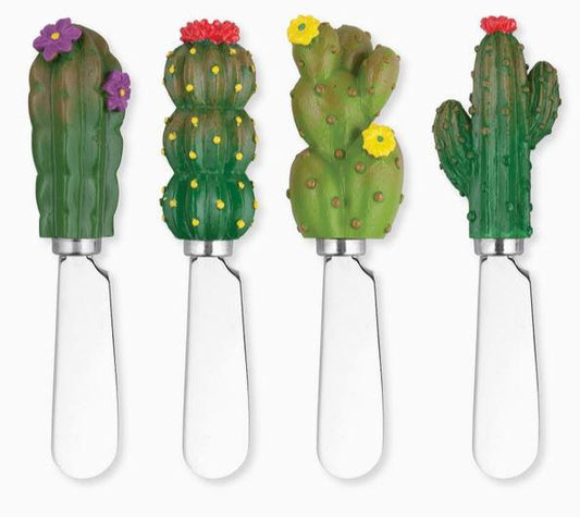 Cactus with Flower Polyresin Cheese Spreader