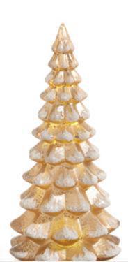 LIGHTED ANTIQUED CHAMPAGNE TREE