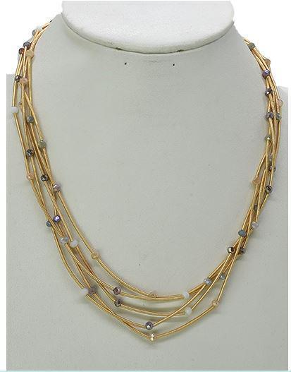 GLASS BEAD MULTI STRANDS NECKLACE