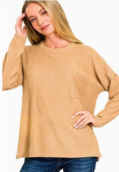 Ribbed Brushed Hacci Sweater