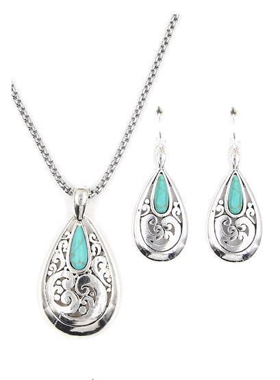 DESIGNER W/SEMI STONE NECKLASE SET