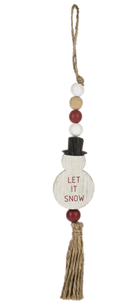 Snowman with Beaded Tassel Ornament