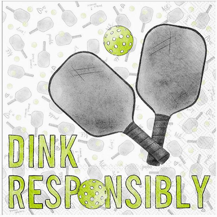 Paper Cocktail Napkin Pack/20 Dink Responsibly - Pickleball