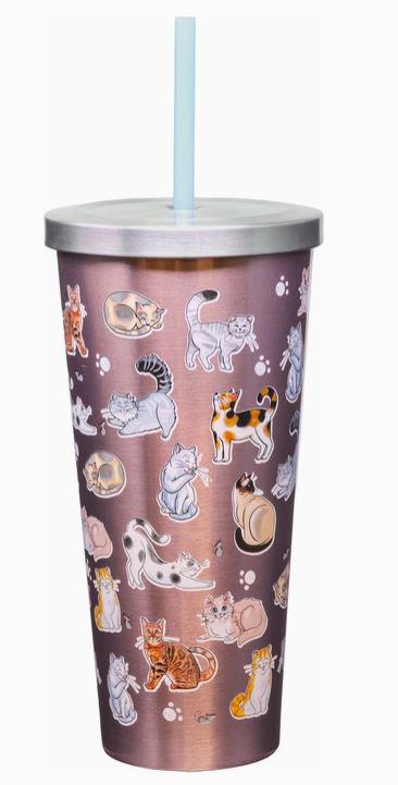 Cat Doodles Stainless Cup