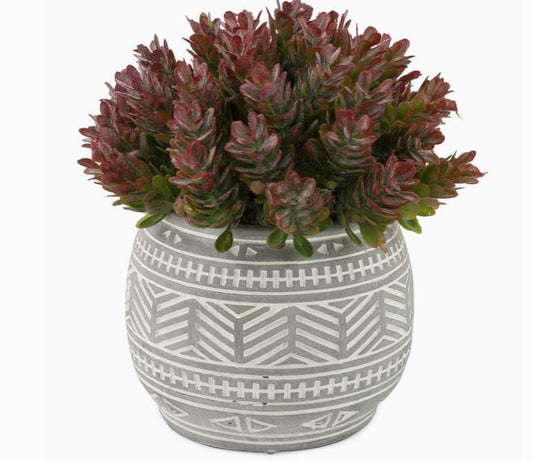 6.5" Tall Faux Purple Sedum Grey Plant