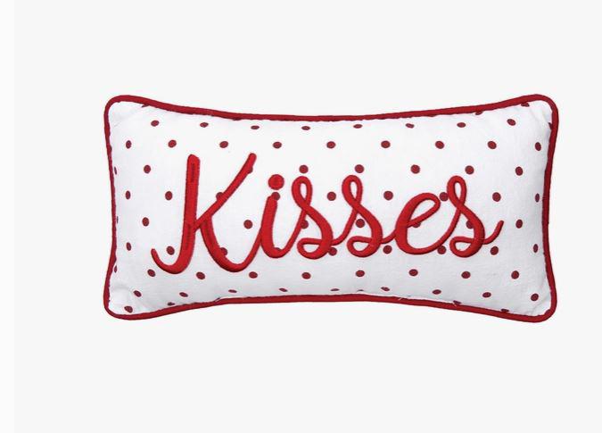 Valentine's Day Kisses Polka Dot Throw Pillow