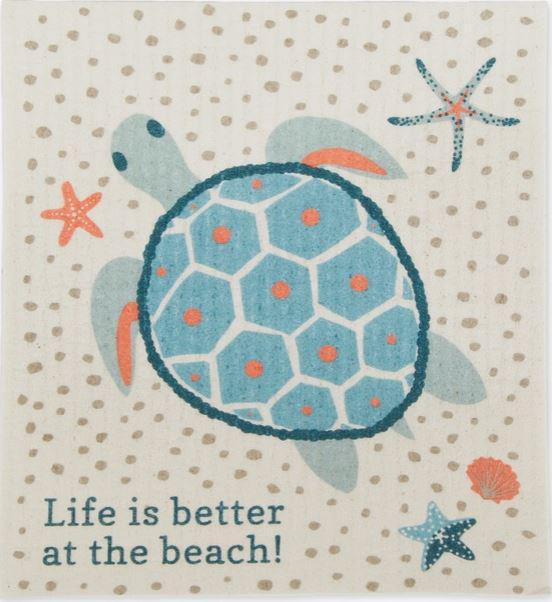 Better At the Beach Swedish Dishcloth