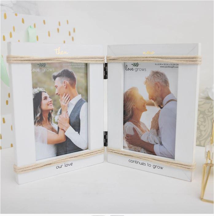 Then & Now - 4" X 6" Hinged Photo Frame