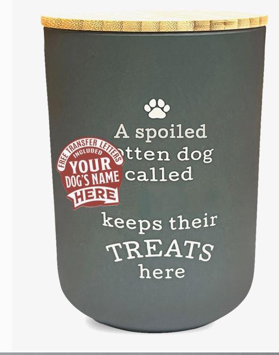 Dog Treat Jar Blank Gray