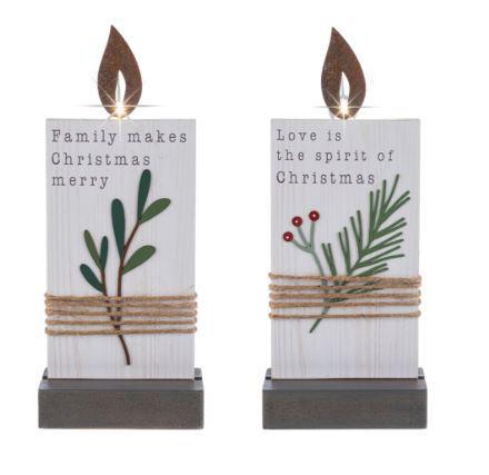 Evergreen Light Up Standing Plaques