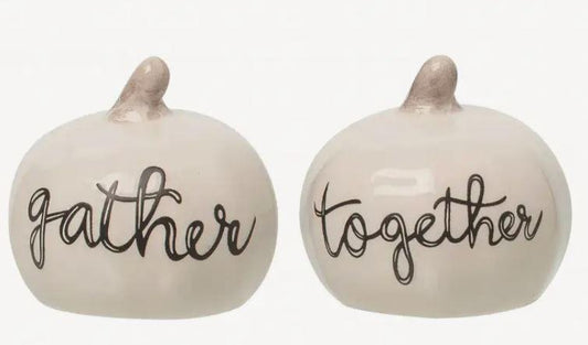 Gather Together Pumpkin Salt and Pepper Shakers