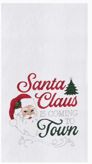 Christmas Santa Claus Is Coming To Town Kitchen Towel