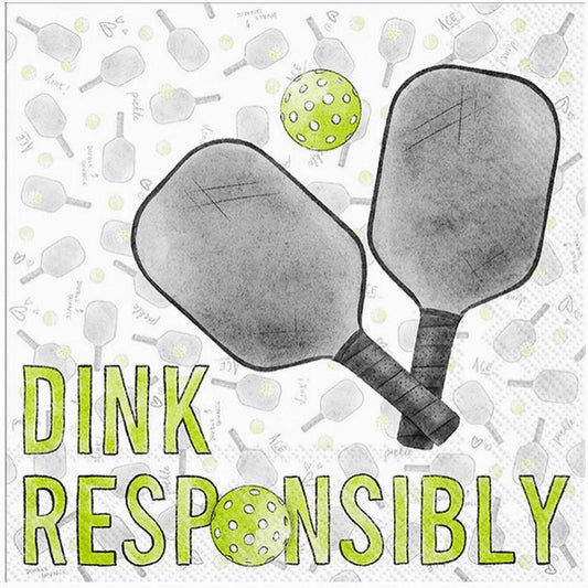 Paper Cocktail Napkin Pack/20 Dink Responsibly - Pickleball