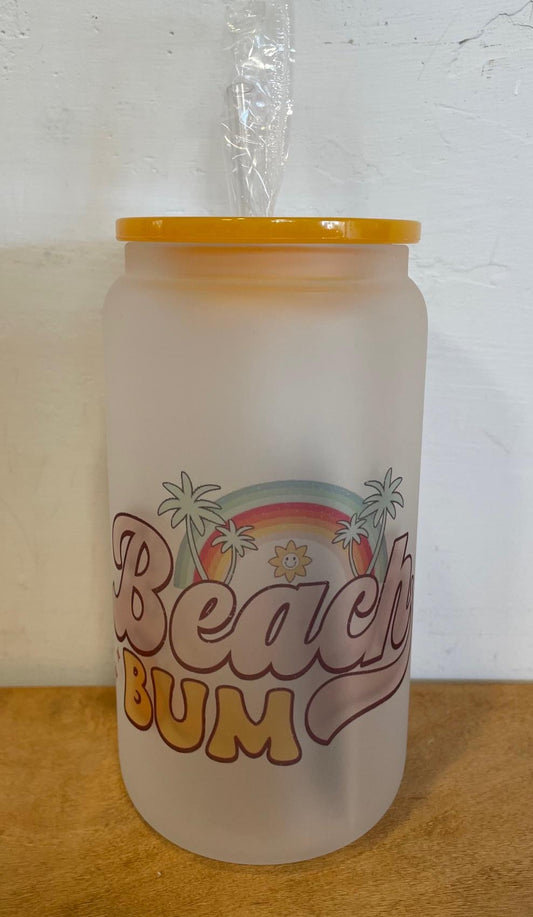 Beach Bum Glass Cup