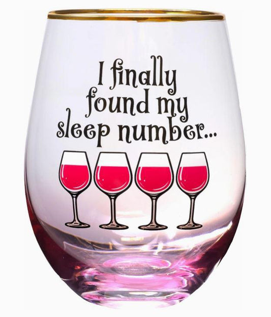 Sleep Number Stemless Glass