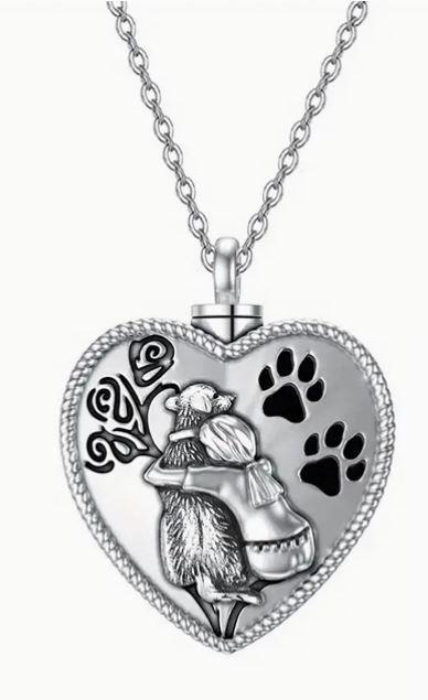 Pet Lovers Theme Dog and Heart Necklace