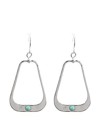 EM8722-TQ DANGLING FISH HOOK EARRING