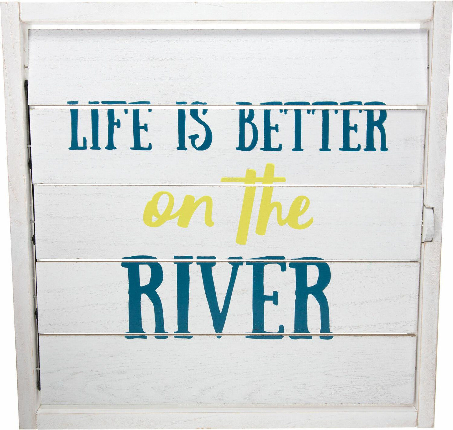 River Time - 14.5" Decorative Framed Window Shutter