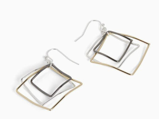 Triple Square Earrings