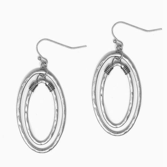 Metal Wire Double Oval Earring